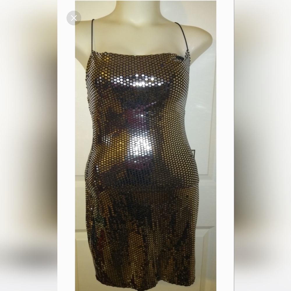 NEW Silver Sparkle Lady's Stretch Cocktail Evening Dress B Darling Jr's Large